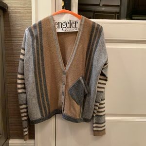 Stripped cashmere cardigan